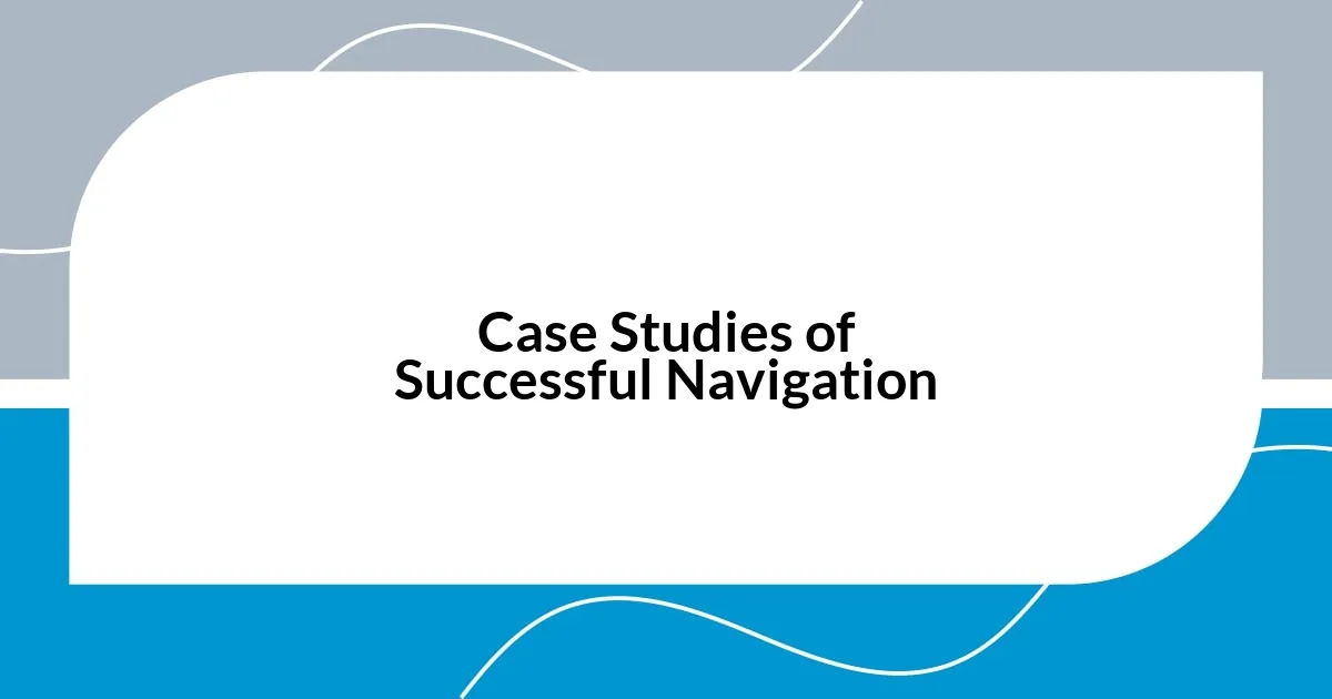 Case Studies of Successful Navigation