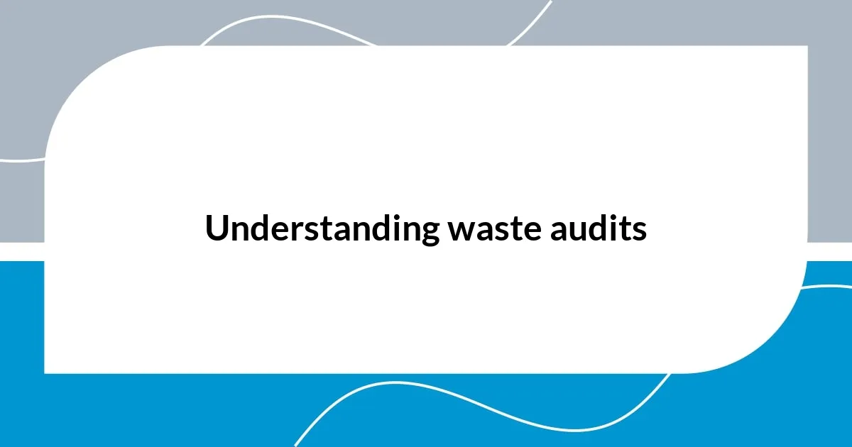 Understanding waste audits